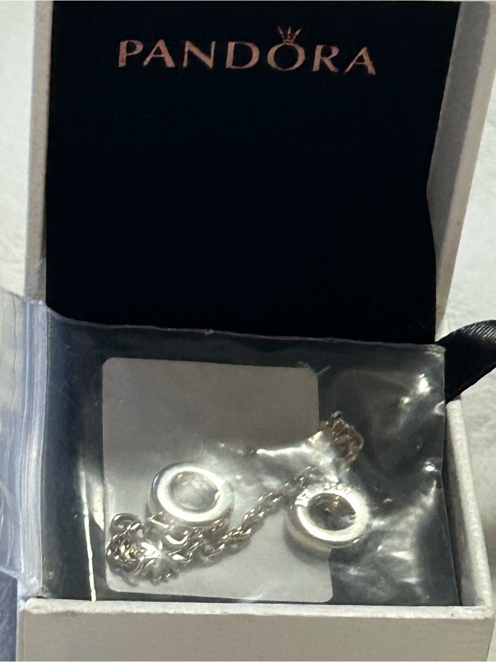 New Pandora Sterling Silver safety chain